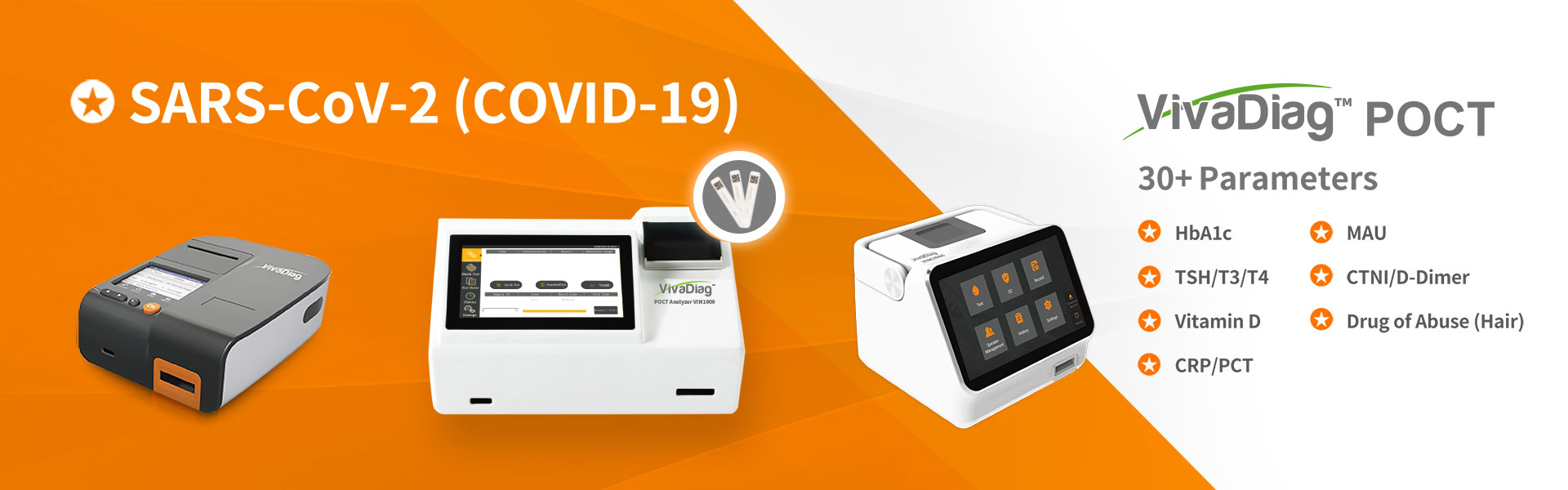 VivaDiag POCT Analyzer VIM001 uses the cutting-edge and innovative Fluorescence Immunochromatography technology, to generate test results in just few minutes.